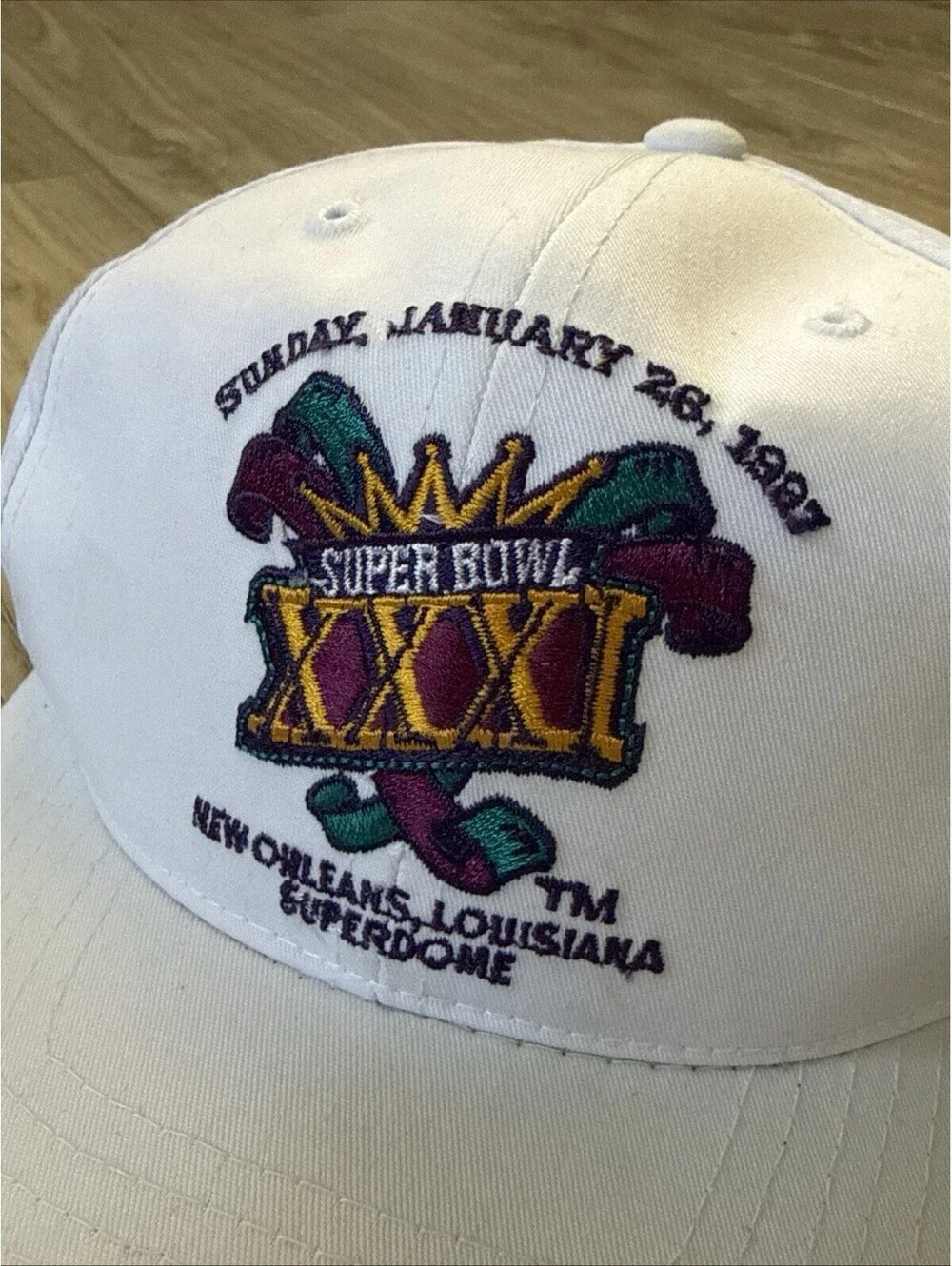 Vintage 90s Super Bowl 31 XXXI Snapback Hat New Orleans Louisiana Superdome Nwt